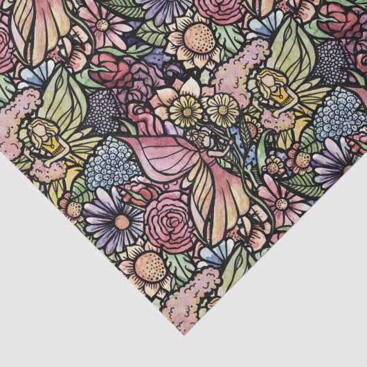 Fairy Garden Gardening Flower Gardens Fairies      Tissuepapier (Detail)