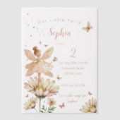 Fairy Garden Girl Foto Verjaardag Vellum Uitnodigingen (Voorkant)