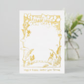 Fairy Garden Gold Foil Dank u Opmerking Kaart (Staand Voorkant)