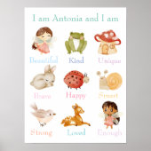 Fairy Garden Kinder Affirmatie Custom Name Print (Voorkant)