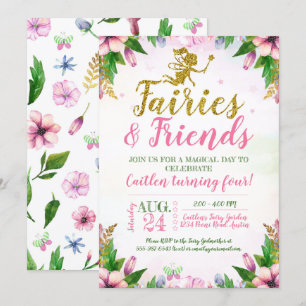Fairy Garden Magical Enchanted Floral Verjaardag Kaart