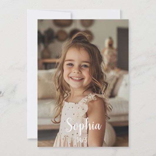 Fairy Garden Meisje Foto Verjaardagsuitnodiging Ka Kaart (Achterkant)