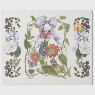 Fairy Garden Paarse Bow Passion Flower Cadeaupapier