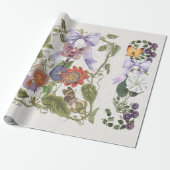  Fairy Garden Paarse Bow Passion Flower Cadeaupapier (Uitgerold)