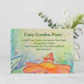 Fairy Garden Party Custom Invitation of Invitation Kaart (Staand voorkant)