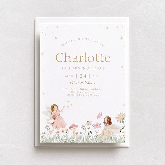 Fairy Garden Party Uitnodiging voor verjaardag