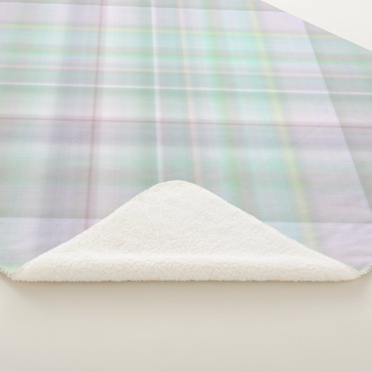 Fairy Garden Pastel Roze en Mint Plaid Sherpa Deken (3/4)