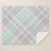Fairy Garden Pastel Roze en Mint Plaid Sherpa Deken (Voorkant (horizontaal))