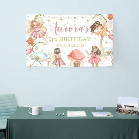 Fairy Garden Princess Magical Birthday Banner  (Beurs)