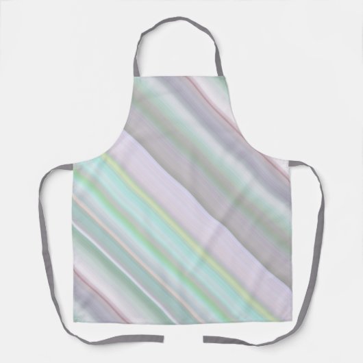 Fairy Garden Roze, Paarse en Mint Stripe Schort (Voorkant)