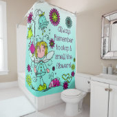 Fairy Garden Stop met de bloemen te ruiken Douchegordijn (In situ)