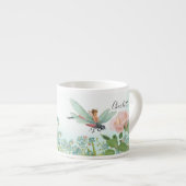 Fairy Garden Tea Party Blue Floral Dragonfly Bee Espresso Kop (Voorkant rechts)