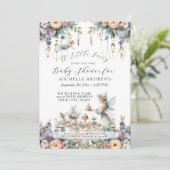 Fairy Garden Tea Party Floral Girl Baby shower Kaart (Staand voorkant)