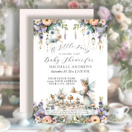 Fairy Garden Tea Party Floral Girl Baby shower Kaart