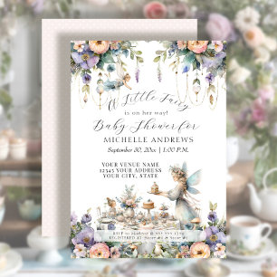 Fairy Garden Tea Party Floral Girl Baby shower Kaart