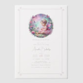 Fairy Garden Theme Flutter Love Baby shower Vellum Uitnodigingen (Voorkant)