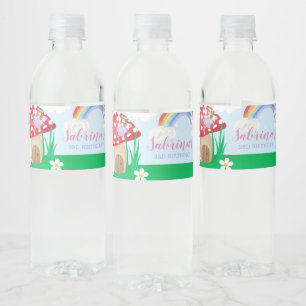 Fairy Garden Thmed Birthday Waterfles Etiket