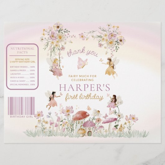 Fairy Garden Verjaardag Chip Bag Wrapper Flyer (Voorkant)