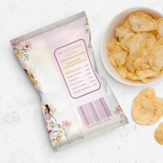 Fairy Garden Verjaardag Chip Bag Wrapper Flyer