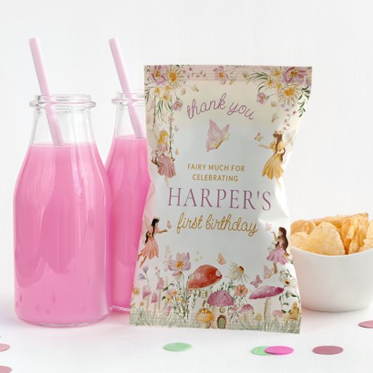 Fairy Garden Verjaardag Chip Bag Wrapper Flyer
