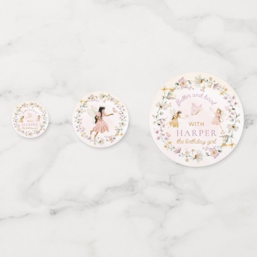 Fairy Garden Verjaardag Confetti (Achterkanten)