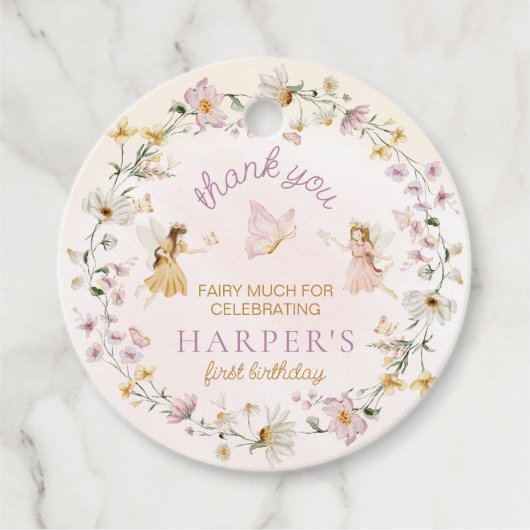 Fairy Garden Verjaardag Dank u Bedankjes Labels (Voorkant)