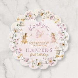 Fairy Garden Verjaardag Dank u geschulpte Bedankjes Labels