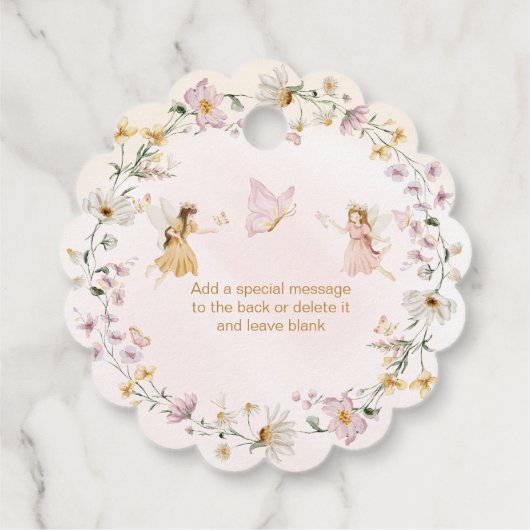 Fairy Garden Verjaardag Dank u geschulpte Bedankjes Labels (Achterkant)