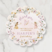 Fairy Garden Verjaardag Dank u geschulpte Bedankjes Labels (Voorkant)