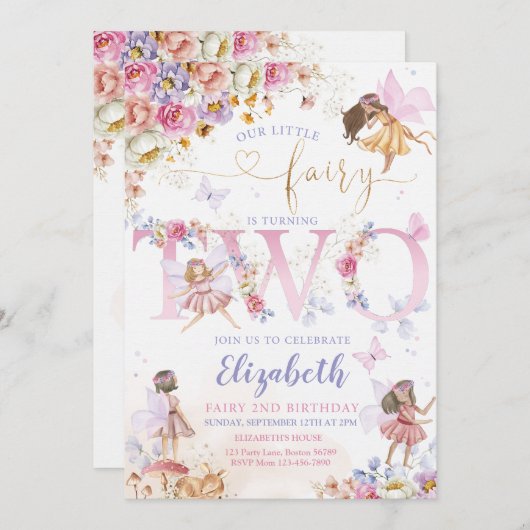 Fairy Garden Verjaardag Fairy Bos Kaart (Voorkant / Achterkant)