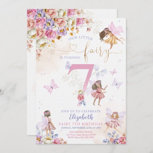 Fairy Garden Verjaardag Kaart (Voorkant / Achterkant)