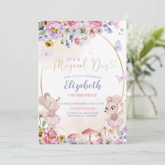 Fairy Garden Verjaardag Kaart (Staand voorkant)