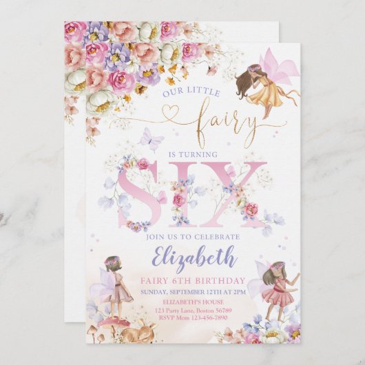 Fairy Garden Verjaardag Kaart (Voorkant / Achterkant)