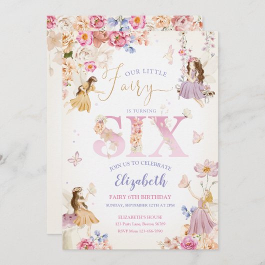 Fairy Garden Verjaardag Kaart (Voorkant / Achterkant)
