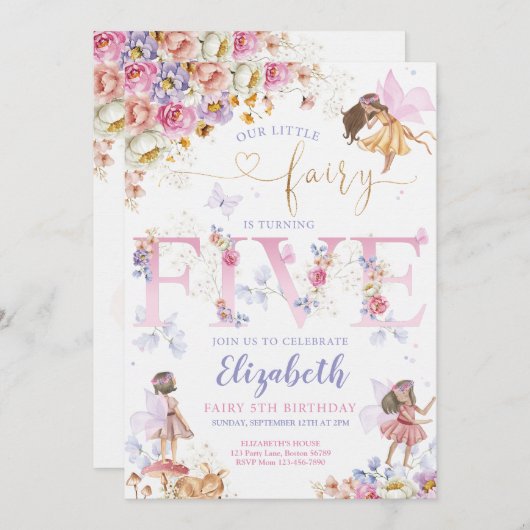 Fairy Garden Verjaardag Kaart (Voorkant / Achterkant)