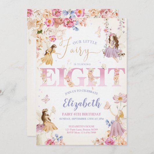 Fairy Garden Verjaardag Kaart (Voorkant / Achterkant)