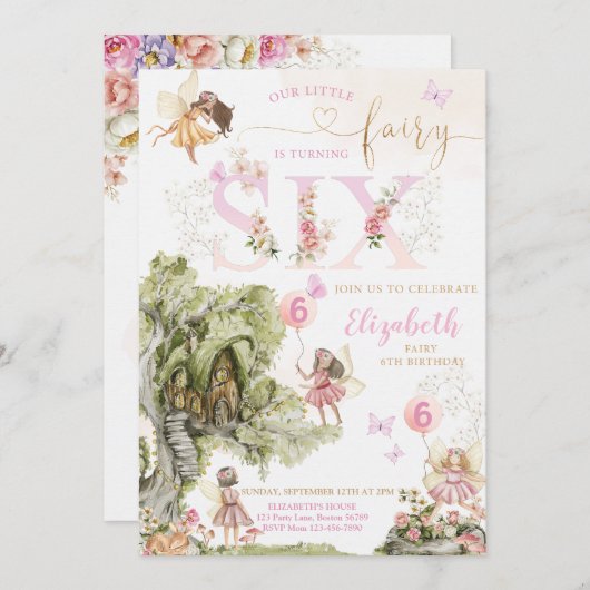 Fairy Garden Verjaardag Kaart (Voorkant / Achterkant)