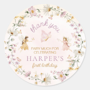 Fairy Garden Verjaardag Ronde Sticker