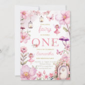 Fairy Garden Verjaardag uitnodiging, betoverd bos Kaart (Voorkant)