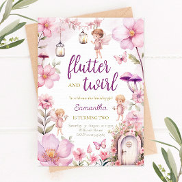 Fairy Garden Verjaardag uitnodiging, betoverd bos Kaart