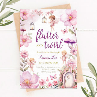 Fairy Garden Verjaardag uitnodiging, betoverd bos Kaart