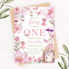 Fairy Garden Verjaardag uitnodiging, betoverd bos Kaart
