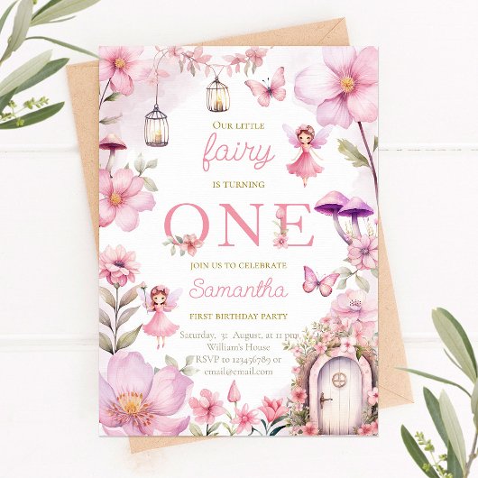 Fairy Garden Verjaardag uitnodiging, betoverd bos Kaart