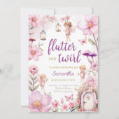 Fairy Garden Verjaardag uitnodiging, betoverd bos Kaart (Voorkant)