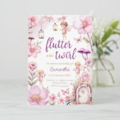 Fairy Garden Verjaardag uitnodiging, betoverd bos Kaart (Staand voorkant)