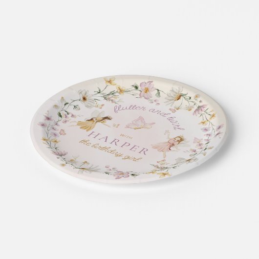 Fairy Garden Verjaardagspapier Borden Papieren Bordje (Gekanteld)