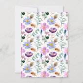 Fairy Garden Waterverf Bloemen Meisje Verjaardagsf Kaart (Achterkant)