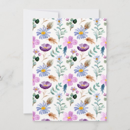 Fairy Garden Waterverf Bloemen Meisje Verjaardagsf Kaart (Achterkant)