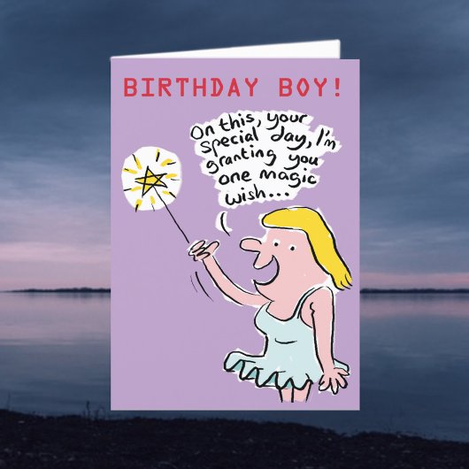 Fairy geeft een magische wens. Onbeleefde verjaard Feestdagen Kaart