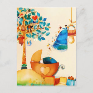 Fairy Gefeliciteerd met pasgeboren Baby Aankondigingskaart